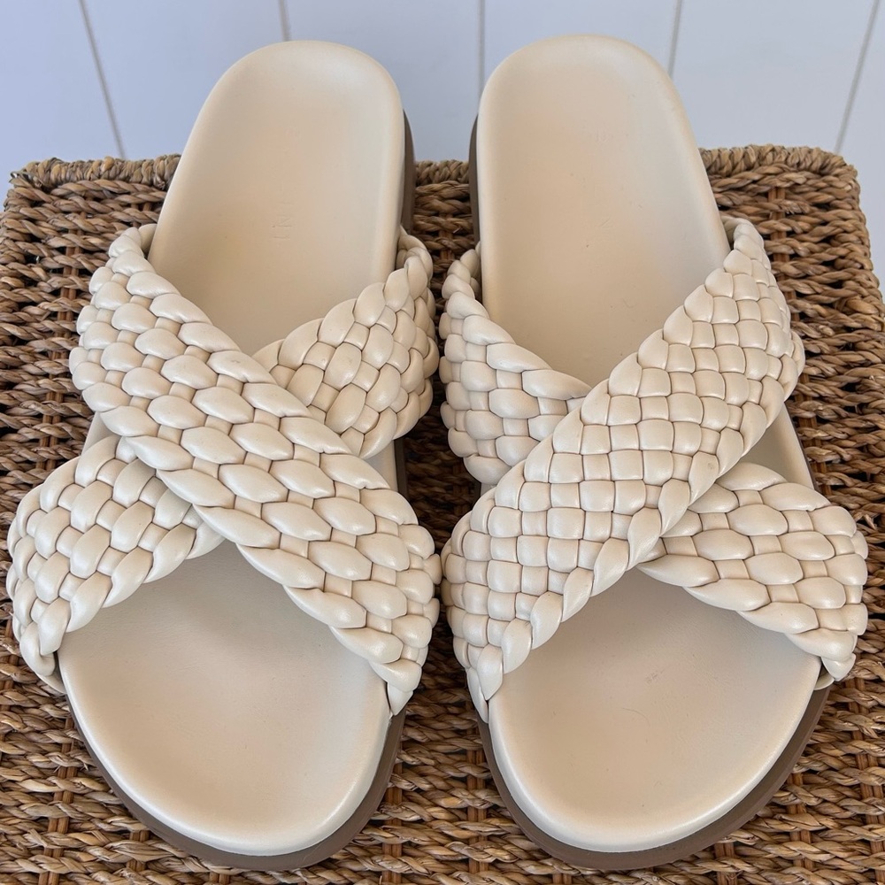 Billini Women’s The‎ Bowie Sandal Braided X Strap Bone Size 10